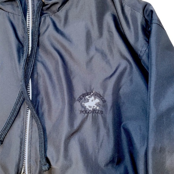 Vintage Beverly Hills Polo Club Windbreaker Jacket - Navy Blue - Picture 6 of 6